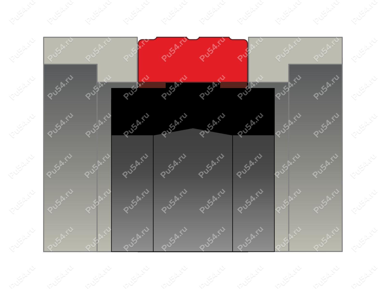 Уплотнение поршня 150x128x146x26.5x5.1, аналог HALLITE 753A (2349910), Product Code 70-08-921201, Polyurethane, PA+M95+M87, Image №1